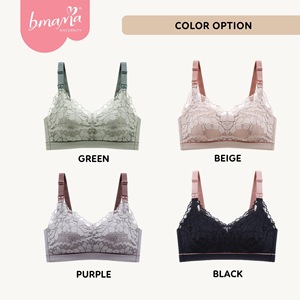 บราให้นมลูกแบบไร้โครง ผ้าลูกไม้ลายดอกไม้ ระบายอากาศได้ดี บราให้นมลูกแบบไร้โครงพร้อมฟองน้ำเสริม บราให้นมลูกแบบไร้โครงไซส์ใหญ่พิเศษ - Product Image 3