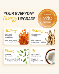 กาแฟเห็ดถั่งเช่าออร์แกนิก รสชาติกาแฟธรรมชาติ ผสมผสานซูเปอร์ฟู้ดเพื่อพลังงาน ความมีชีวิตชีวา และสุขภาพที่ดี - Product Image 4