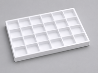 Barquette rectangulaire en PP blanc, compartimentée, écologique, pour l'emballage et la présentation alimentaire
