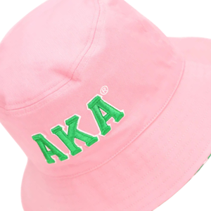 AKA Reversible Bucket <b>Hat</b> Embroidered Pink Green White Cotton Sun <b>Hat</b> Double Sided Casual Outdoor <b>Cap</b> - Product Image 6