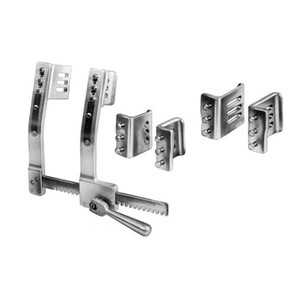 Écarteur de côtes en aluminium Burford pour adulte, deux tailles de lames 5,1x5,7cm et 6,4x6,4cm, bras 23,7cm, ouverture 20cm, thoracique ZETOMEDPRO - Product Image 1