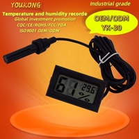 Mini thermomètre hygromètre numérique d'intérieur avec sonde pour incubateur, reptile, plante, terrarium