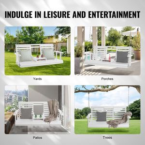 Dondolo da Veranda in Legno da 1,5 m Migliorato, Robusto Dondolo da Giardino con Capacità di Carico di 400 kg per Cortile e Giardino, Utilizzabile anche in Interni - Product Image 6