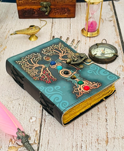 Diario de Cuero Libro de las Sombras, Árbol de la Vida, Borde Rústico Vintage - Product Image 1
