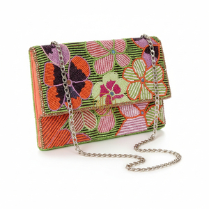 Bolso de Mano Bohemio Hecho a Mano con Cuentas, Forro de Satén, para Mujer, Bordado Vintage, para Fiesta, Boda, Maquillaje, con Doble Correa, Calidad de Exportación - Product Image 1