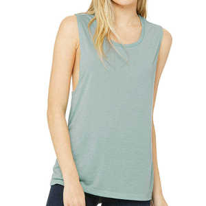Wholesale Breathable Gym Tank <b>Top</b> Women's Solid Knitted Front Logo Eco-Friendly Quick Dry Stretch Beading Nylon Spandex Casual - Product Image 1