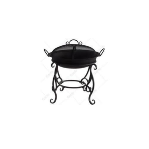 เตาไฟเหล็ก AG ทำมือเคลือบสีฝุ่นแบบพกพา สำหรับใช้ในร่มและกลางแจ้ง ใช้ฟืน ทนทาน พร้อมฝาปิดสีขาว - Product Image 4