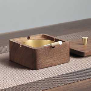 Cenicero de Escritorio Cuadrado Clásico de Madera, Bandeja para Cenizas de Cigarrillos y Cigarros de Madera Maciza, Hecho a Mano, Duradero y Elegante para el Hogar o Bar - Product Image 4