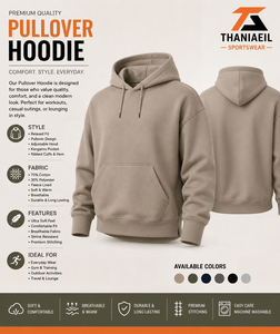 Men's Heavyweight <b>600gsm</b> Polyester/Cotton Winter Lined Solid Outdoor Printed Oversized Pullover <b>Hoodie</b> Stringless ODM Design - Product Image 4