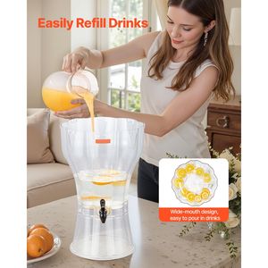 Dispenser per Bevande in Plastica da 3,4 Galloni con Rubinetto Anti-Goccia, Erogatore da 5L per Succhi, Tè Freddo, Limonata per Feste, 220V - Product Image 5