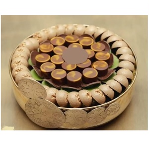 Tazón de Metal con Acabado Dorado para Servir Chocolate, Arroz y Dátiles, Tazón Decorativo para Mesa de Comedor, Centro de Mesa para Hogar y Hotel - Product Image 1