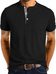 เสื้อยืดแขนสั้นผู้ชายแบรนด์ AMY ผ้าฝ้าย 100% ทรงปกติ  ปักโลโก้ด้านหน้าได้ตามสั่ง  ขายส่ง - Product Image 6