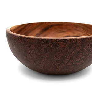 Tazón de Madera de Acacia con Incrustaciones de Canela, Hecho a Mano, Ecológico, para Servir en Bodas, 30cm, 25cm, 20cm, Apto para Alimentos, de Bali - Product Image 1