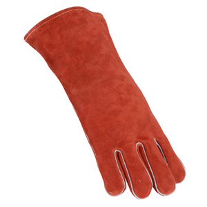 Fournisseur en vrac de gants de soudage en cuir de vachette résistants à la chaleur, renforcés pour la paume et le pouce, gants de travail à usage industriel - Product Image 4