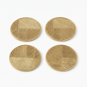 Custom Logo Stainless Steel Coasters Set Metal Drink <b>Mats</b> Modern <b>Bar</b> Decor Table Protection Silver Cup Coasters For Hotel Supply - Product Image 6