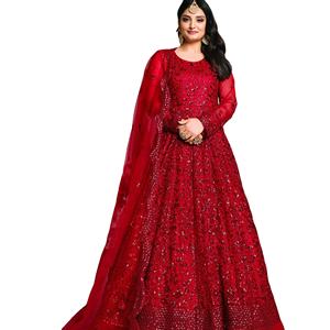 Vestido anarkali de trabajo de secuencia de Bordado de hilo pesado de último diseñador por fabzone - Product Image 1