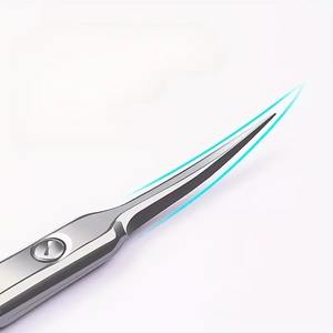 1 pièce Ciseaux à cuticules à lame courbée en acier inoxydable ambidextres, coupe-ongles pour l'élimination des peaux mortes, outil de manucure sans parfum - Product Image 1