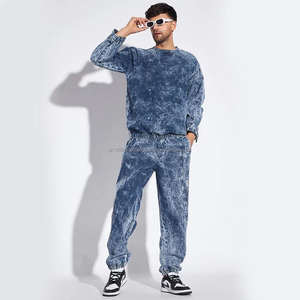 Offre Spéciale 400 Gsm Coton Polaire Sweat French Terry Ras Du Cou Acide Lavé Blanc Hommes Hoodies & Sweatshirts - Product Image 3