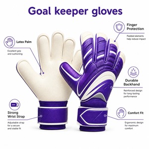 Gants de gardien de but de football, en PU, à doigts entiers, antidérapants, avec sangle de poignet réglable, respirants, unisexes, équipement sportif - Product Image 6