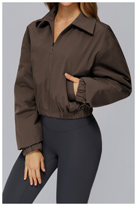 Hot Sell Midweight Breathable Windproof Zip Casual Full Length Hoodie Autumn Winter <b>Yoga</b> Outfit Fitness Windbreaker <b>Jacket</b> - Product Image 5