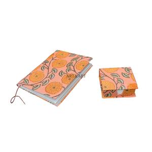 Indian beautiful Perfect Handcrafted Gift to someone cotton Fabric covered Diary and notepad <b>set</b> for <b>writing</b> journal - Product Image 1