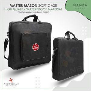 MM-WM Eco-friendly Classic Corduroy Zipper Lightweight Luxury Soft Case Masonic <b>Apron</b> Carrying Shoulder Bag / Regalia Kit Royal - Product Image 2