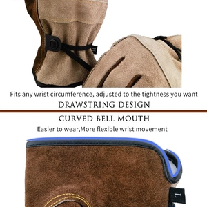 Reinforced Cowhide Split Leather Driving <b>Gloves</b> Heat and Spark Resistant Personal Protective Heavy Duty Gardening <b>Gloves</b> - Product Image 3