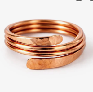 แหวนทองแดง สายลวดถักแบบวินเทจ แหวนทองแดงแท้ งานแฮนด์เมด สายโลหะถัก - Product Image 6