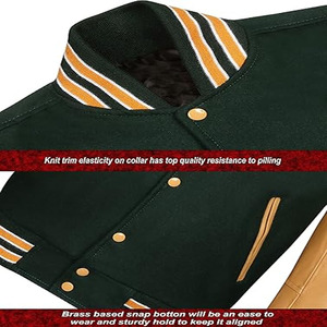 Varsity <b>Jacket</b> Long Sleeve Short Length Casual Wear Trending Custom Color Warm Varsity <b>Jacket</b> - Product Image 5