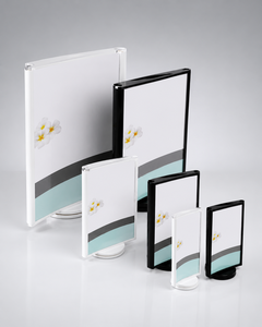 Modern Customized for Pre-Assembled A4/A5/A6 3-Sided <b>Rotating</b> Sign Holder Revolving Base Corner <b>Shelf</b> Menu Holder - Product Image 4
