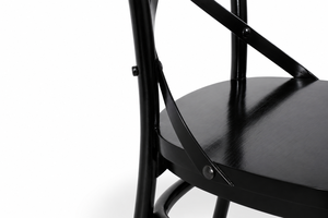Classic <b>Black</b> Wooden Cross Back <b>Dining</b> <b>Chair</b> Solid Wood Bistro Restaurant <b>Chair</b> with Curved Frame and Ring Footrest - Product Image 4