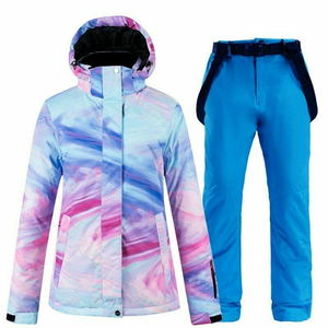 Conjunto de Traje de Esquí Unisex, Chaqueta con Capucha y Pantalones Impermeables con Estampado Tex 220g para Deportes de Nieve al Aire Libre en Invierno - Product Image 3