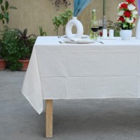 Nappe carrée en coton et lin faite à la main, lavable, couleur unie, personnalisable, pour mariage, hôtel, décoration de la maison