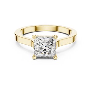 Ensemble de bagues solitaires classiques taille princesse en or rose 18 carats plaqué rhodium, certifiées, pour fêtes, mariages et cadeaux de luxe - Product Image 6