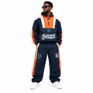 Unisex Customizable Nylon <b>Windbreaker</b> Jacket and Jogging Shorts Set Casual 2-piece Gym Fitness Suit For Men & <b>Women</b> - Product Image 1