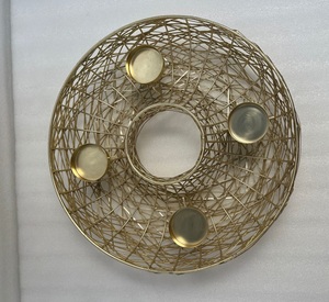 Gold Iron Candle Holder With Premium Quality For Home Decoration Modern Living Space Tabletop Accent Display - Product Image 6