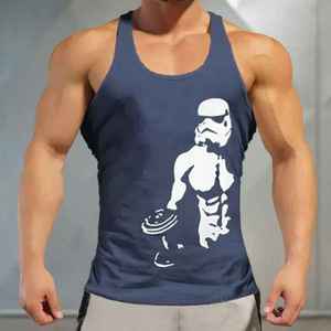 Custom Logo Cotton Bamboo Fiber Mens Workout Summer Breathable Tank <b>Tops</b> Fitness Stringer V-neck Tie-Dyed Solid - Product Image 4