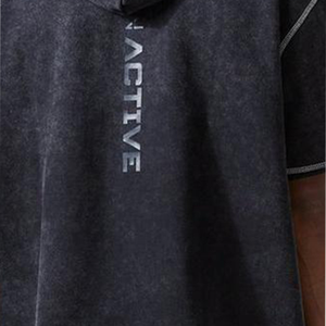 เสื้อมีฮู้ดสไตล์วินเทจของผู้ชายผ้าฝ้ายเทอร์รี่ฝรั่งเศสฟอกซีด - Product Image 3