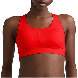 Sujetador deportivo Racerback para mujer, soporte medio, transpirable, color blanco sólido, ropa deportiva para yoga - Product Image 4