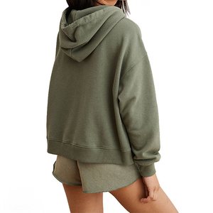 Sweat-shirt à capuche pour femme, hiver, surdimensionné, respirant, 100% coton, couleur unie, confortable, doux, manches longues, pour un look décontracté - Product Image 3