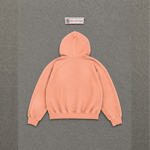 NOUVEAU HOODIE ZIPPÉ PREMIUM PÊCHE – Vêtement élégant, intemporel, confortable et tendance, couleur neutre, streetwear en molleton. - Product Image 6