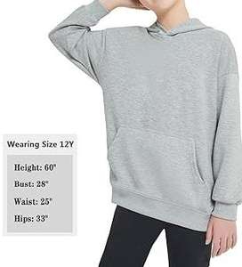 Sweat à capuche pour filles, en molleton uni, tissu French Terry épais, vêtements d'hiver pour enfants, respirant - Product Image 5
