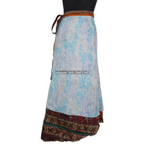 100% Silk <b>Beach</b> Wear Wrap on <b>Magic</b> Skirt Women's Vintage Silk <b>Magic</b> Reversible Sarong Pareo Wrap Skirt Tube Dress <b>Magic</b> 38" - Product Image 1