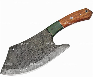 Cuchillo de carnicero de acero de Damasco forjado a mano UA Supplies, cuchillo de cocina de alta resistencia para chef, 1095 de alto contenido de carbono - Product Image 5