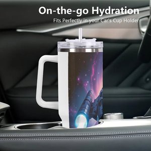 40oz <b>Large</b> Stainless Steel Tumbler With Handle For Factory Warehouse Employees - Product Image 3