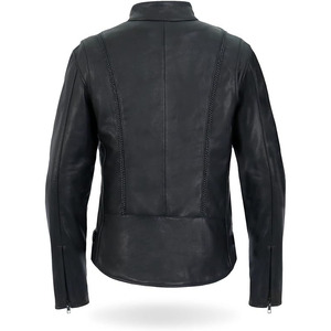 Chaqueta de Motociclista de Cuero Premium Negra para Mujer SAMROZ SPORTS - Product Image 2