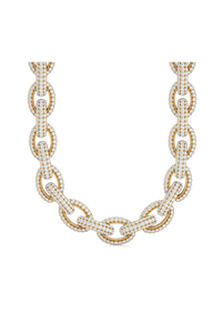 Cadena de Oro Real de 18k Estilo Miami, Chapada en Rodio, Aleación de Zinc, con Eslabones de Diamantes Pavé, Joyería Unisex para Fiestas - Product Image 3
