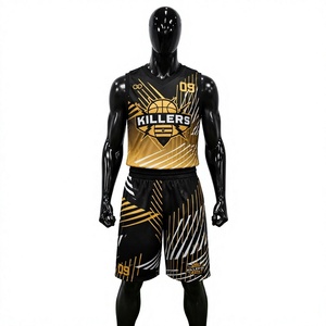 KILLERS Basketball-Trikot-Set für Herren, V-Ausschnitt, ärmellos, sublimiert bedruckt, schnell trocknend, Sportuniformen für Erwachsene, für alle Jahreszeiten, 100 % - Product Image 4