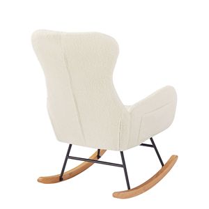 Poltrona reclinabile a dondolo in tessuto Teddy Off-White - Product Image 6