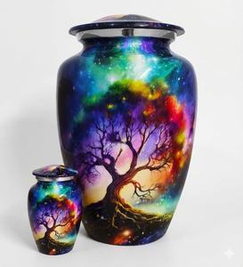 Urne funéraire américaine Cosmic Tree pour cendres, écologique, personnalisable, design galaxie, souvenir pour adulte - Product Image 4
